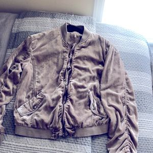 Velvet taupe colored free people jacket  like new